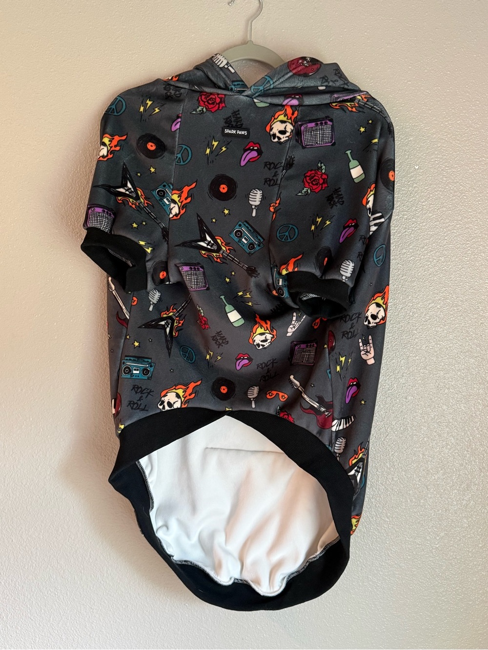 Unbranded Gray Rock & Roll Hoodie for Dogs